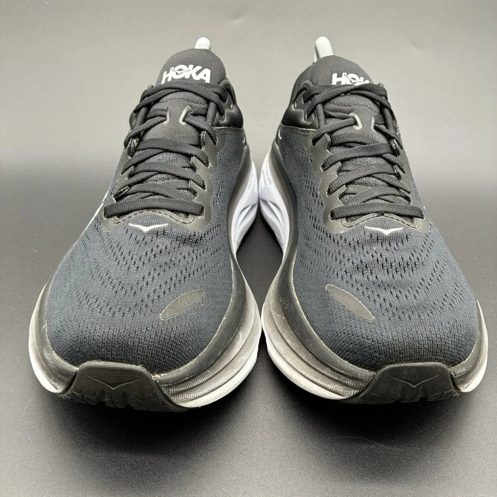 Hoka Bondi 8 Running Shoes Women's 9.5B Black White Cushioned Sneakers